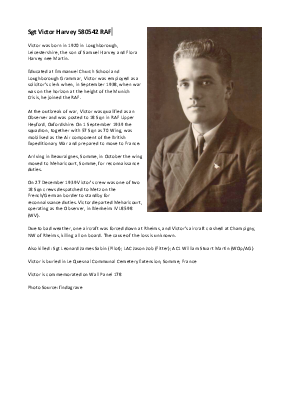 A preview of a PDF biography for Harvey, Victor